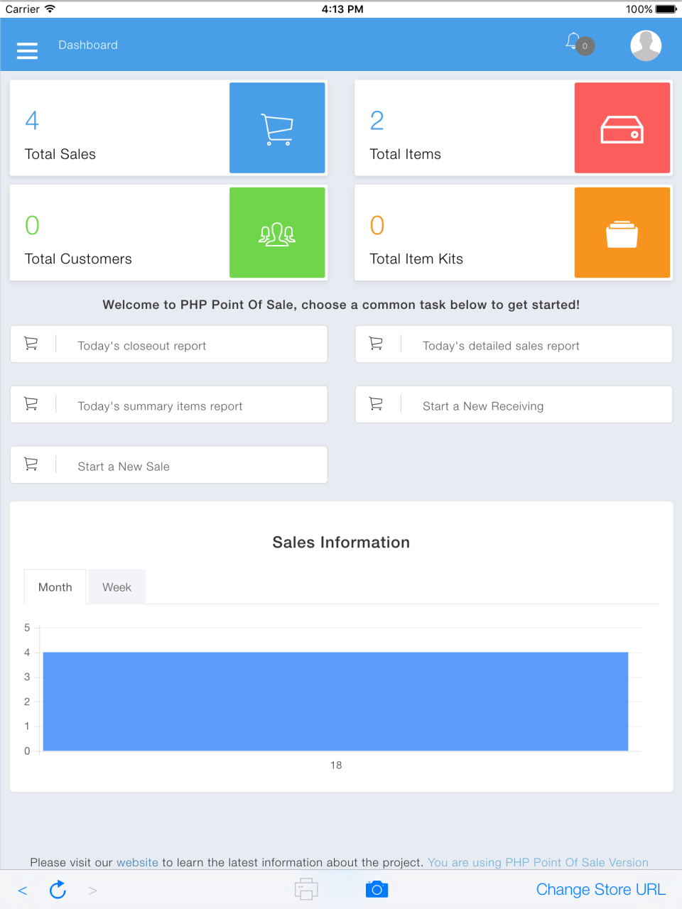 screenshot of PHP Point of Sale